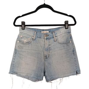 MADEWELL Light Blue Wash Raw Hem Upcycled Perfect Vintage Jean Shorts 26